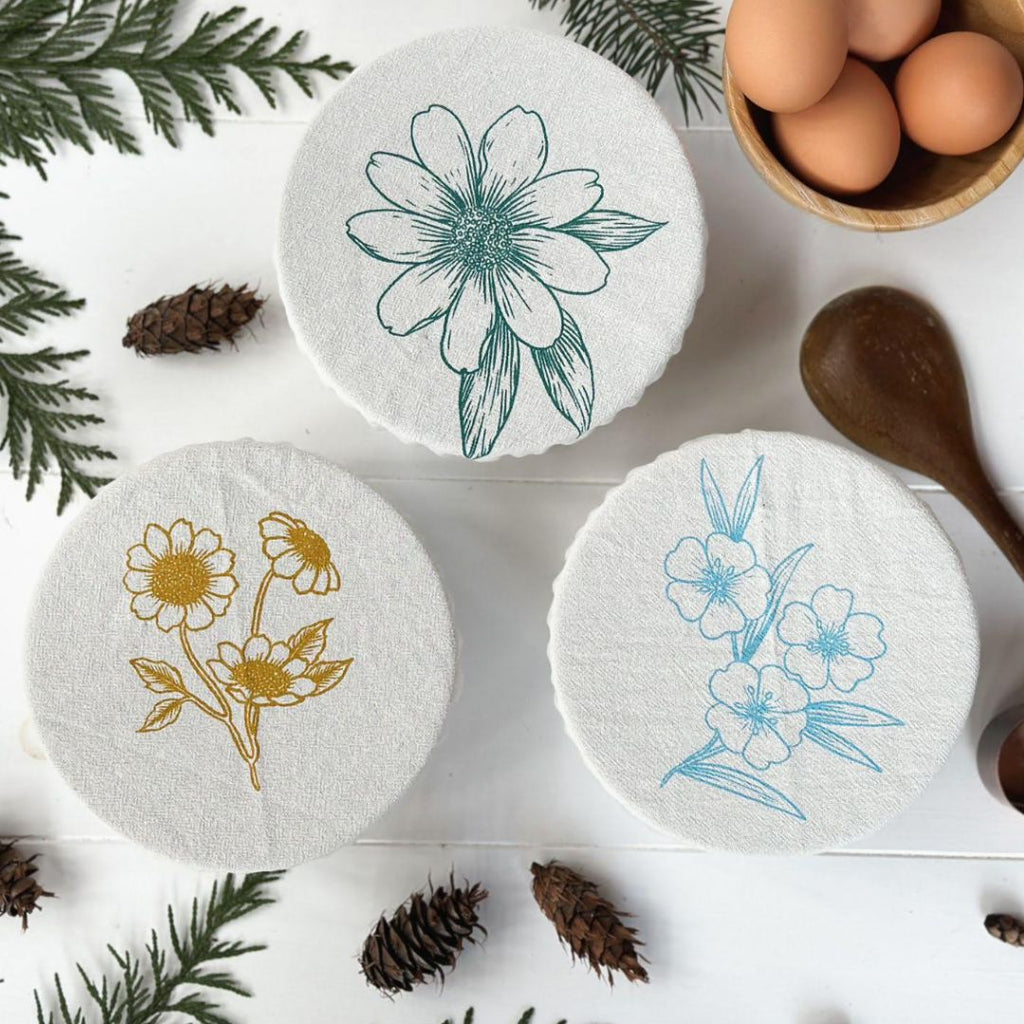 Cotton Snack Bowl Covers - set of 3
