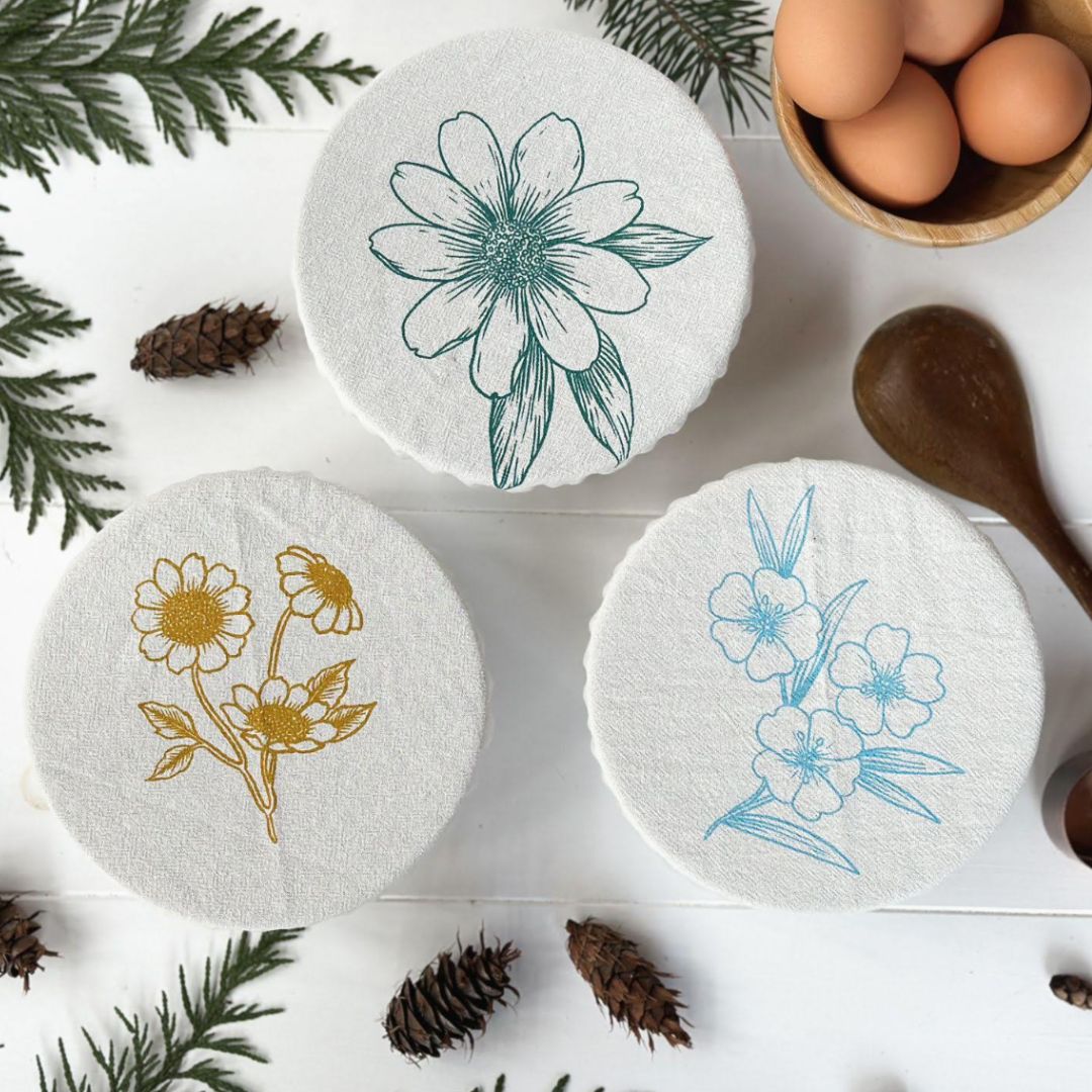 Cotton Snack Bowl Covers - set of 3