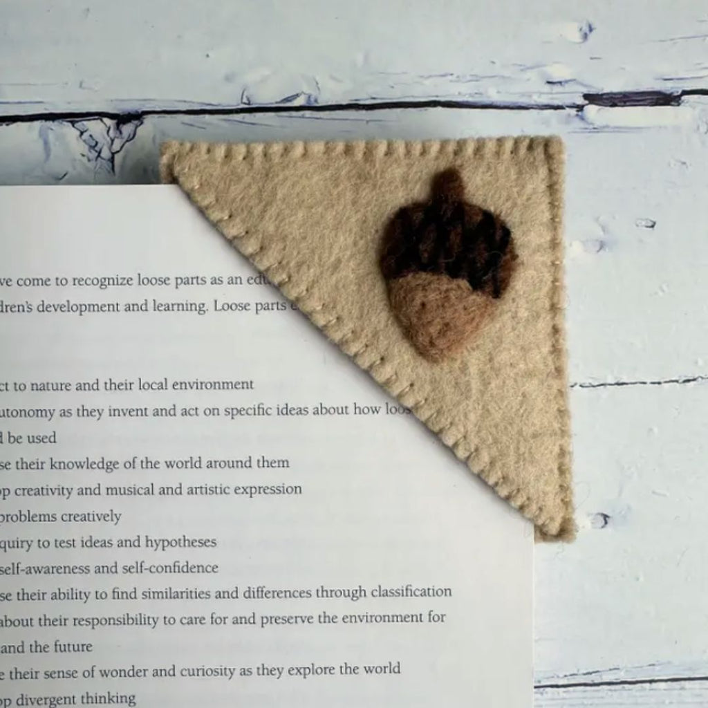 Felted Acorn Bookmark