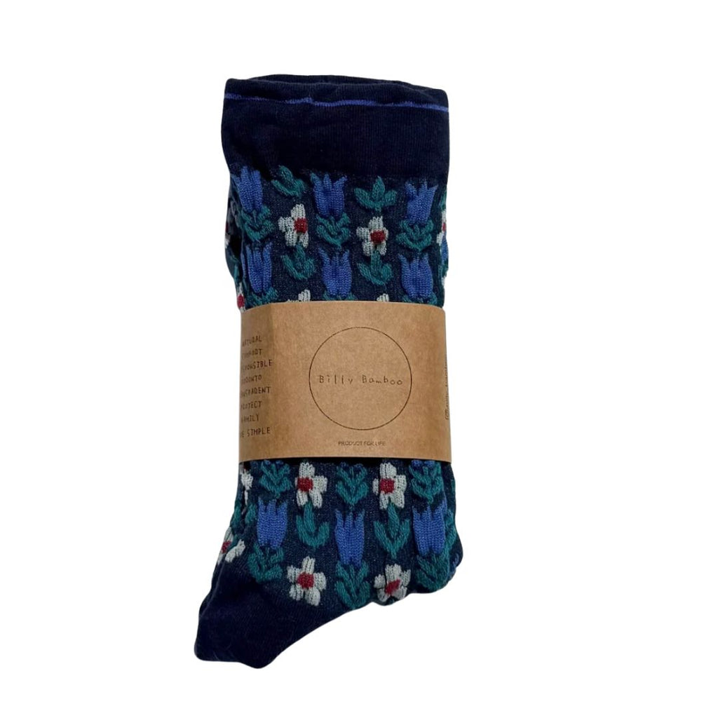 Blue Flower Socks