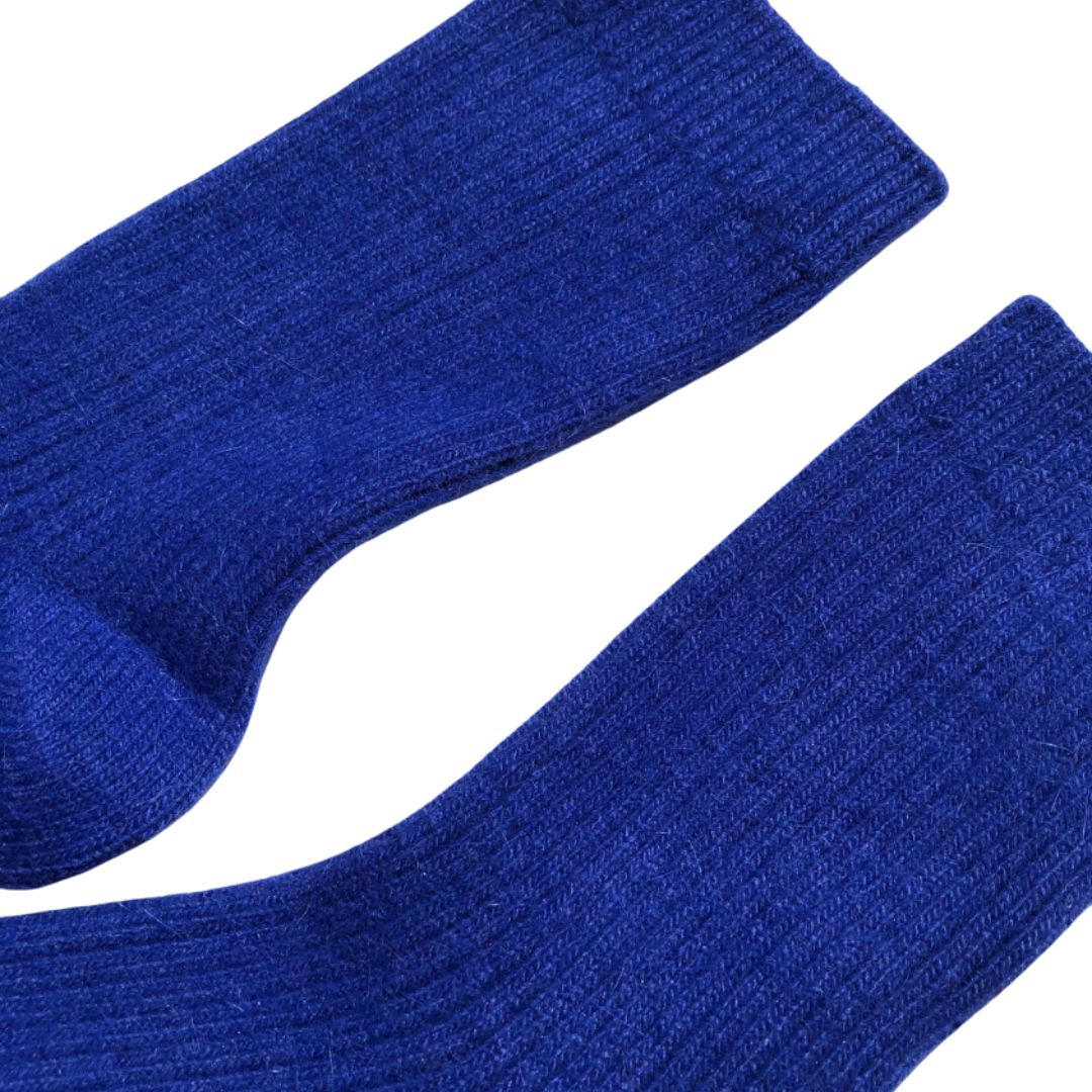 Angora Wool Socks - Blue