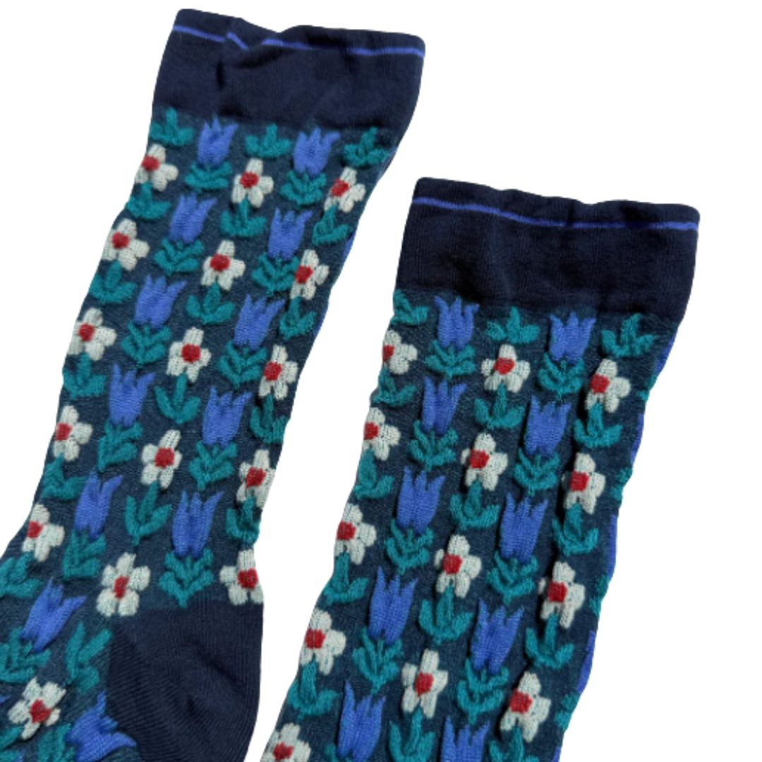Blue Flower Socks