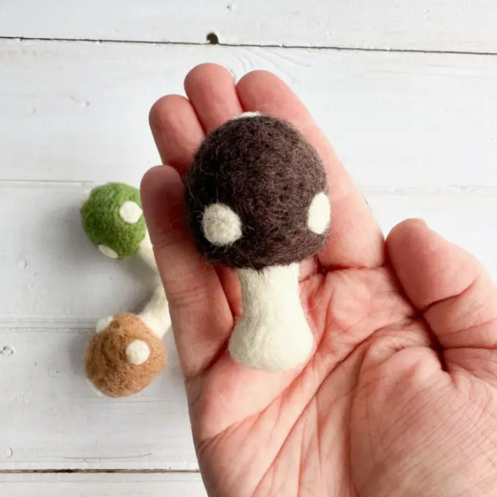 Felted Woodland Mushrooms - Set of 6