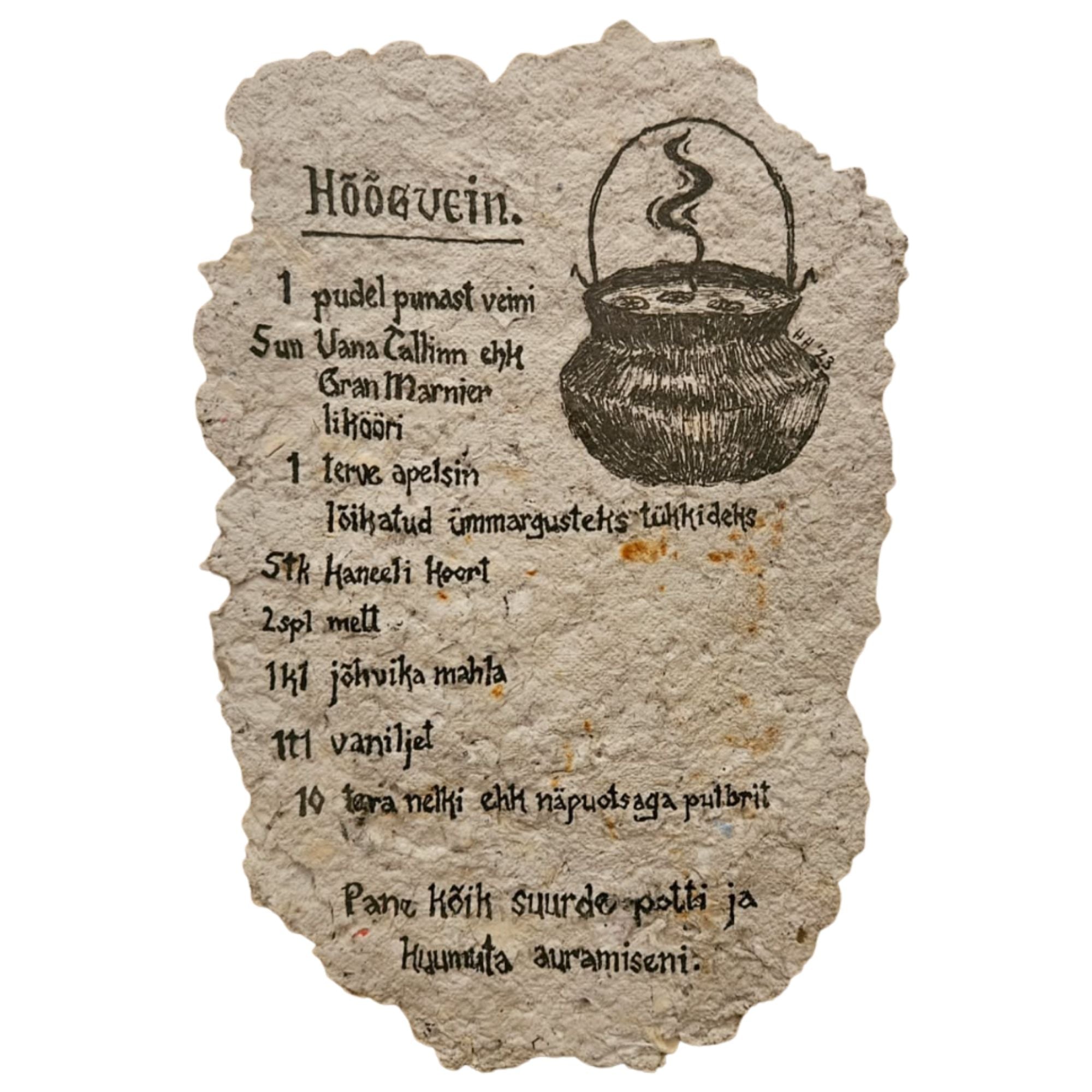 Hõõgvein Recipe - Original Drawing