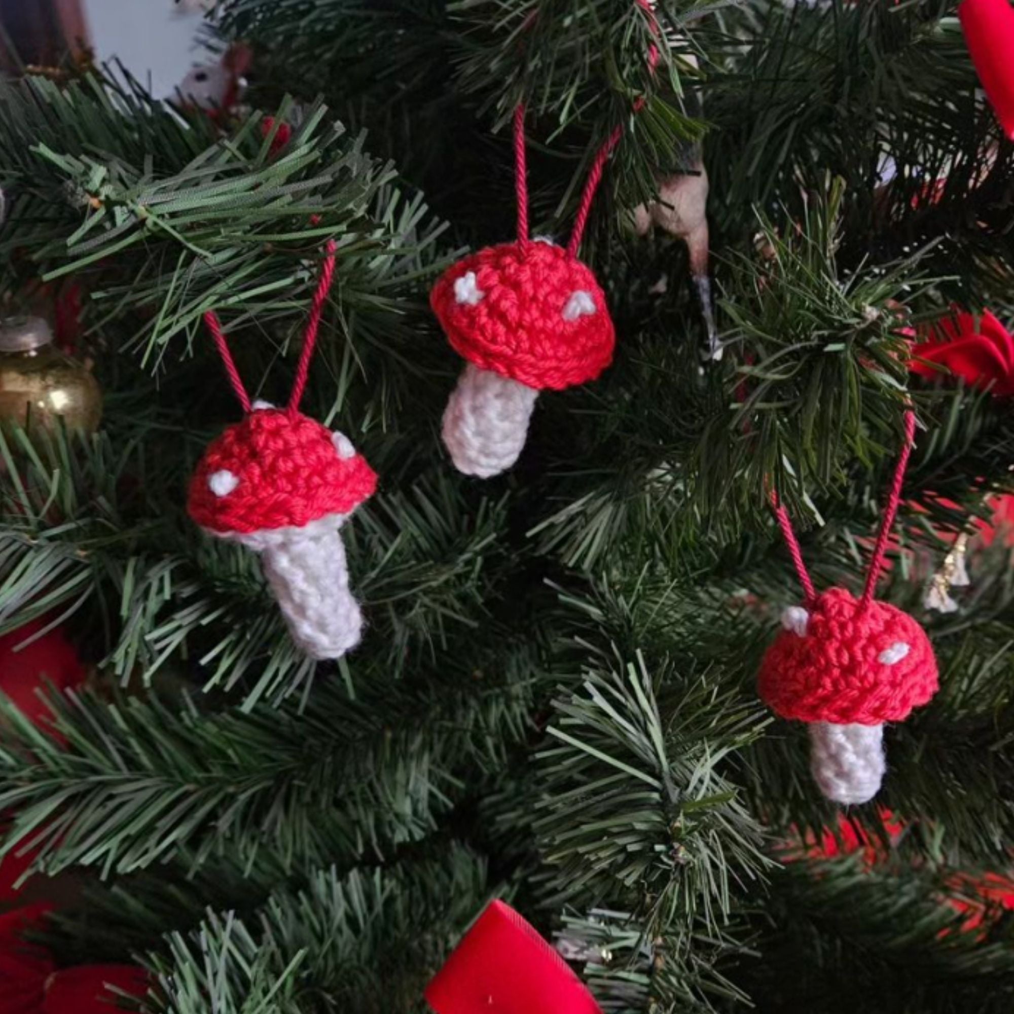 Crochet Mushroom Ornaments