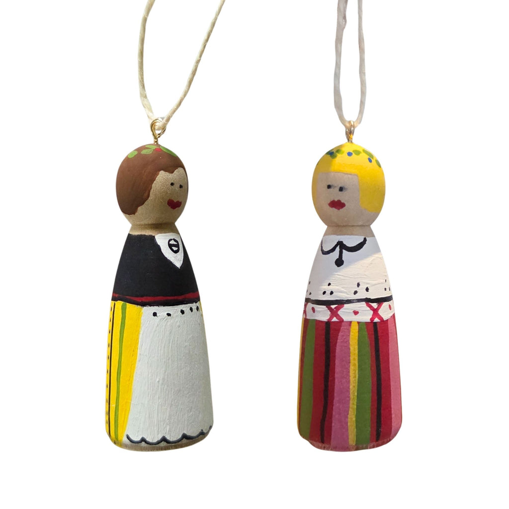 Rahva Lady Handpainted Wooden Ornament (Large)