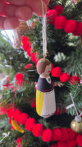 Rahva Lady Handpainted Wooden Ornament (Large)