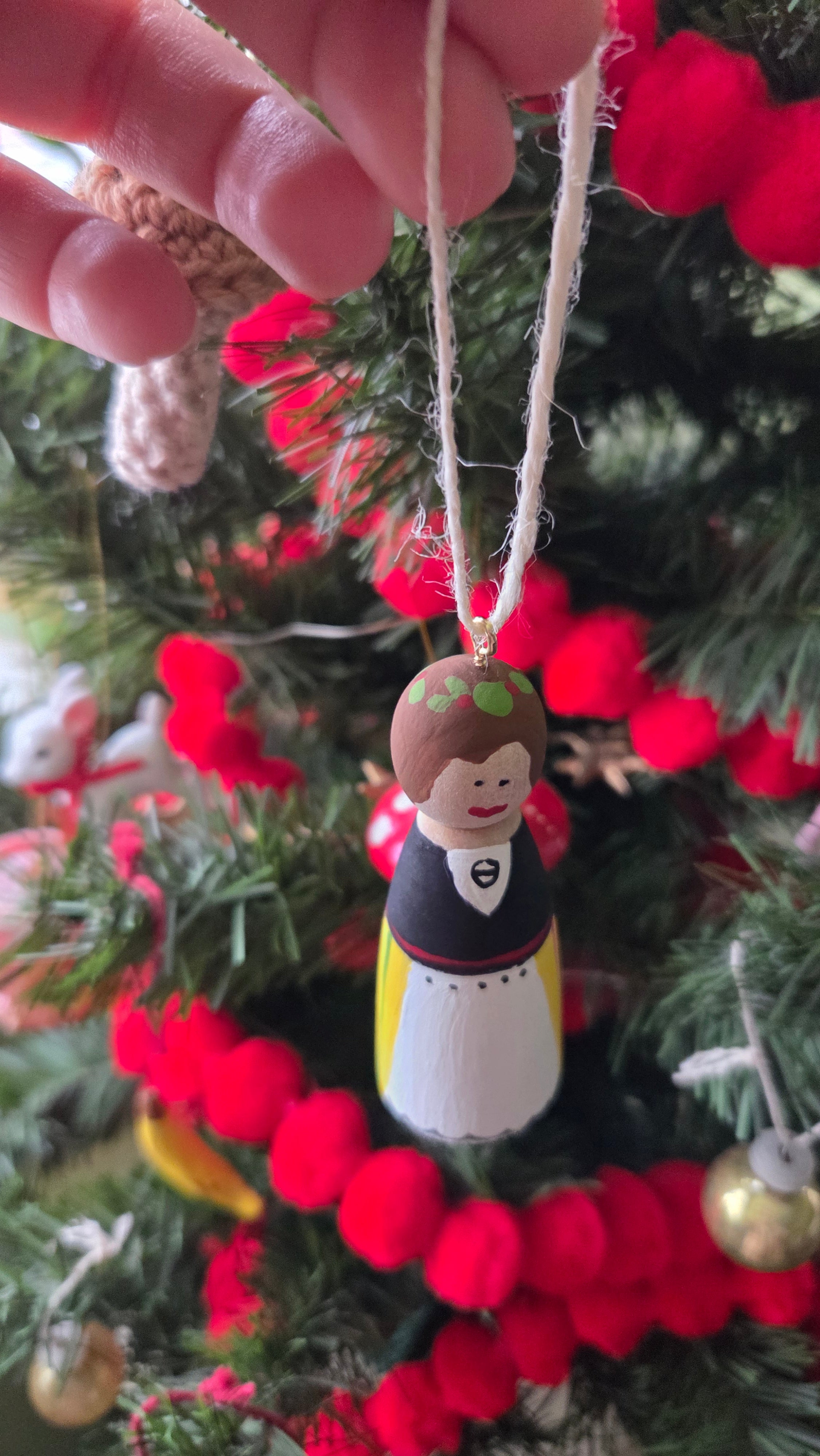 Rahva Lady Handpainted Wooden Ornament (Large)