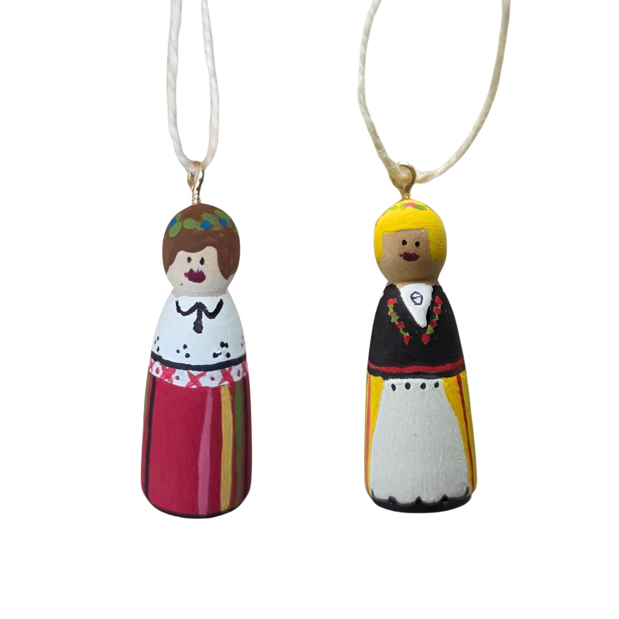 Rahva Lady Handpainted Wooden Ornament (Small)