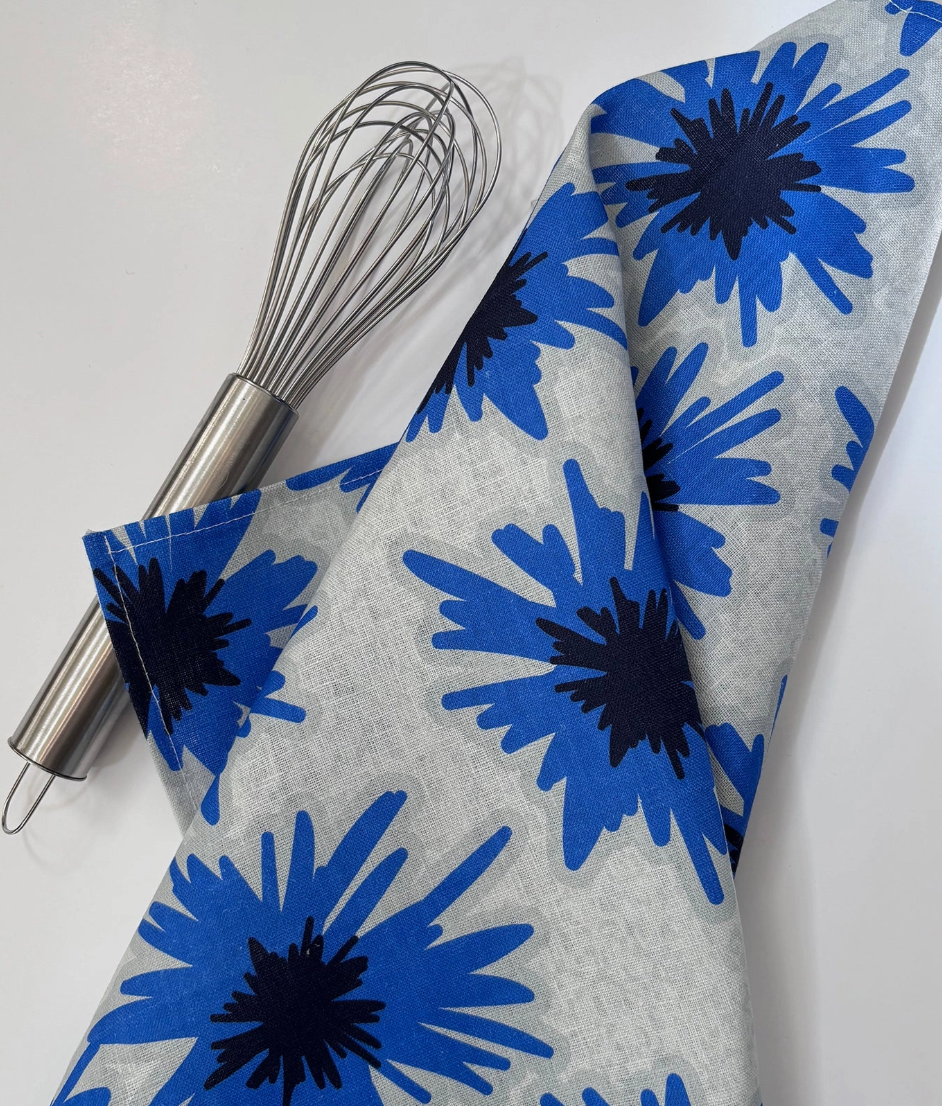 Mighty Blue Cornflower - Linen Kitchen Towel