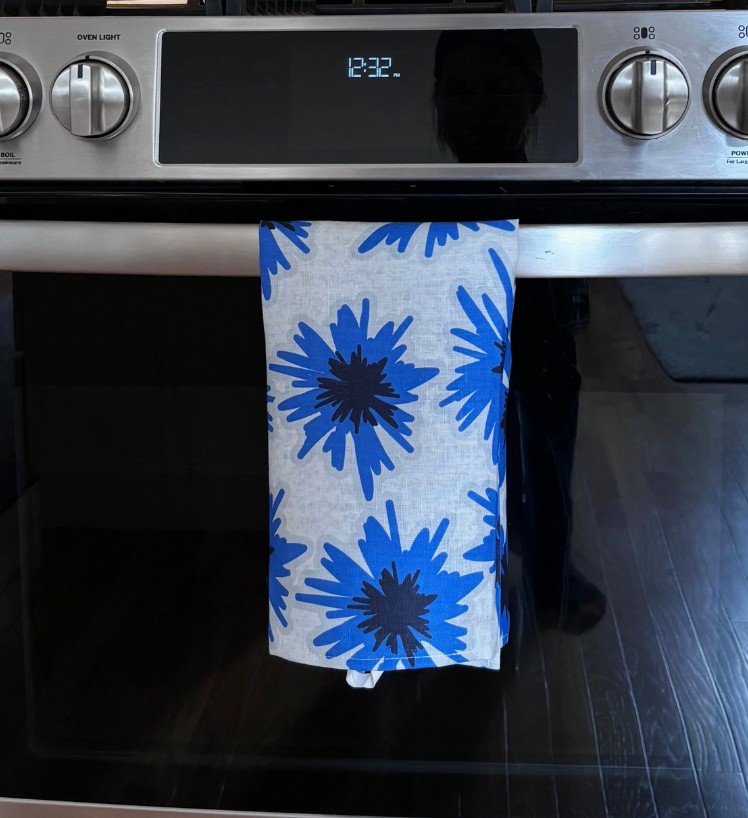 Mighty Blue Cornflower - Linen Kitchen Towel