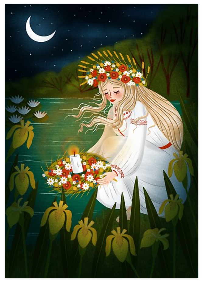 Summer Solstice - Folklore Art Postcard