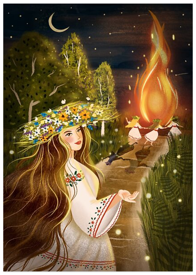 Bonfire - Folklore Art Postcard