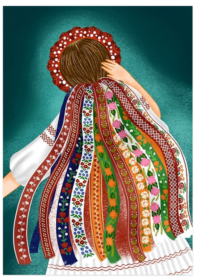 Folk Costume - Folklore Art Postcard
