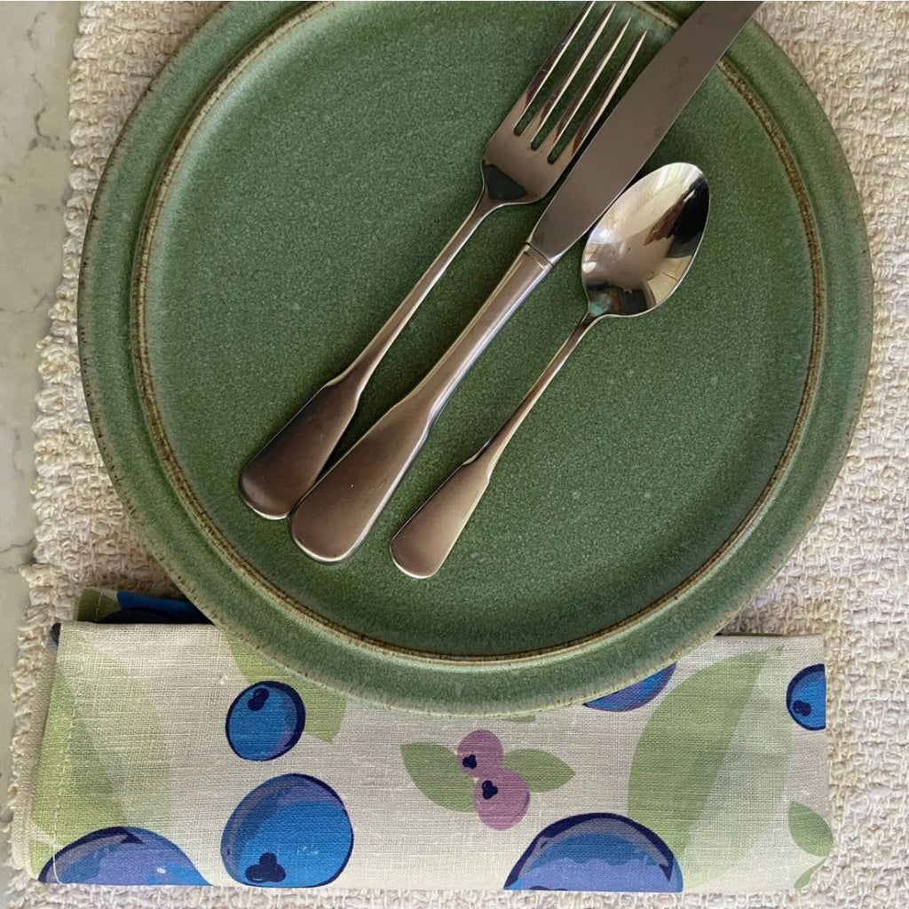 Blueberry Napkin Set in 100% Linen