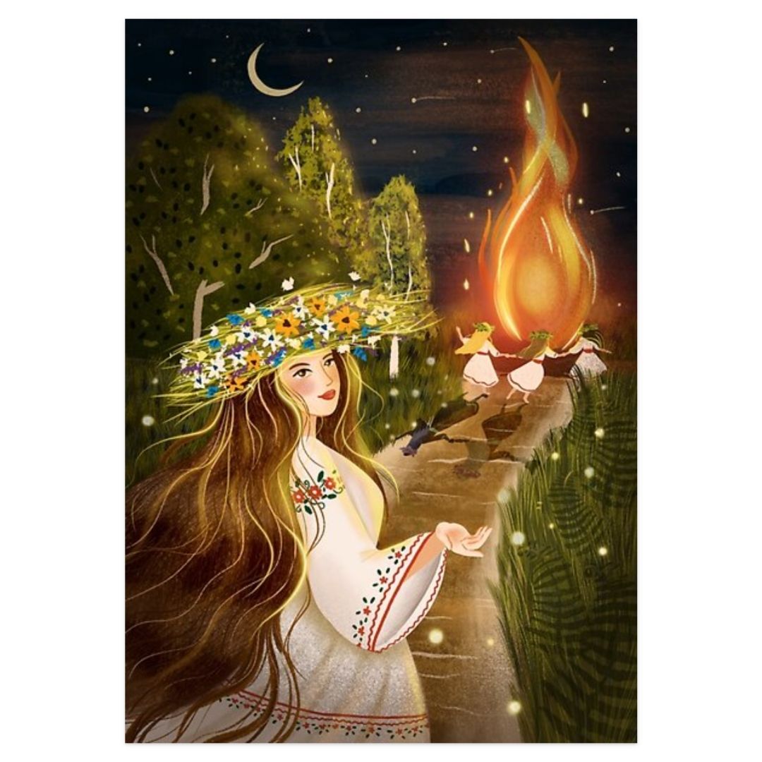 Bonfire - Folklore Art Postcard