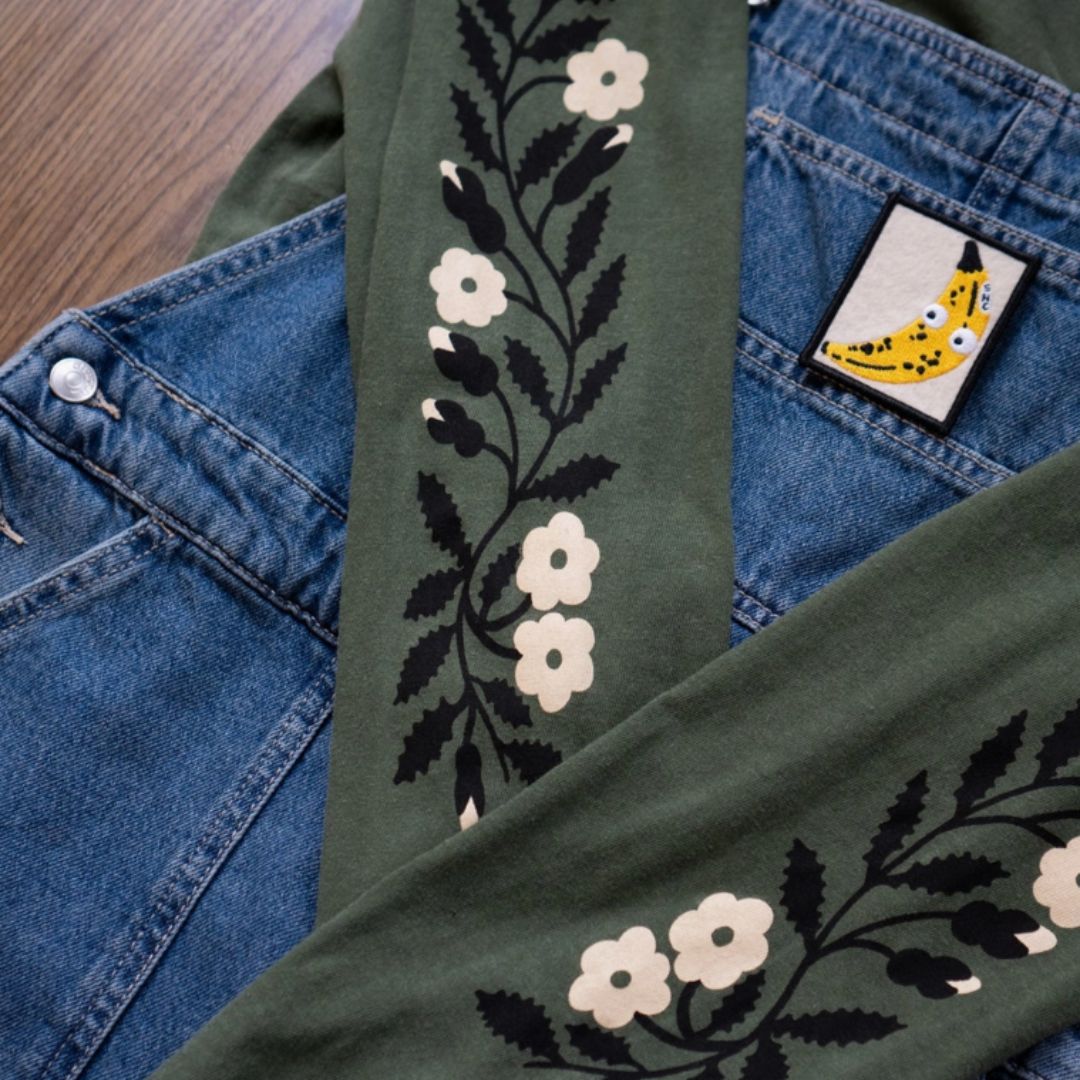 Floral Long Sleeve - Forest Green