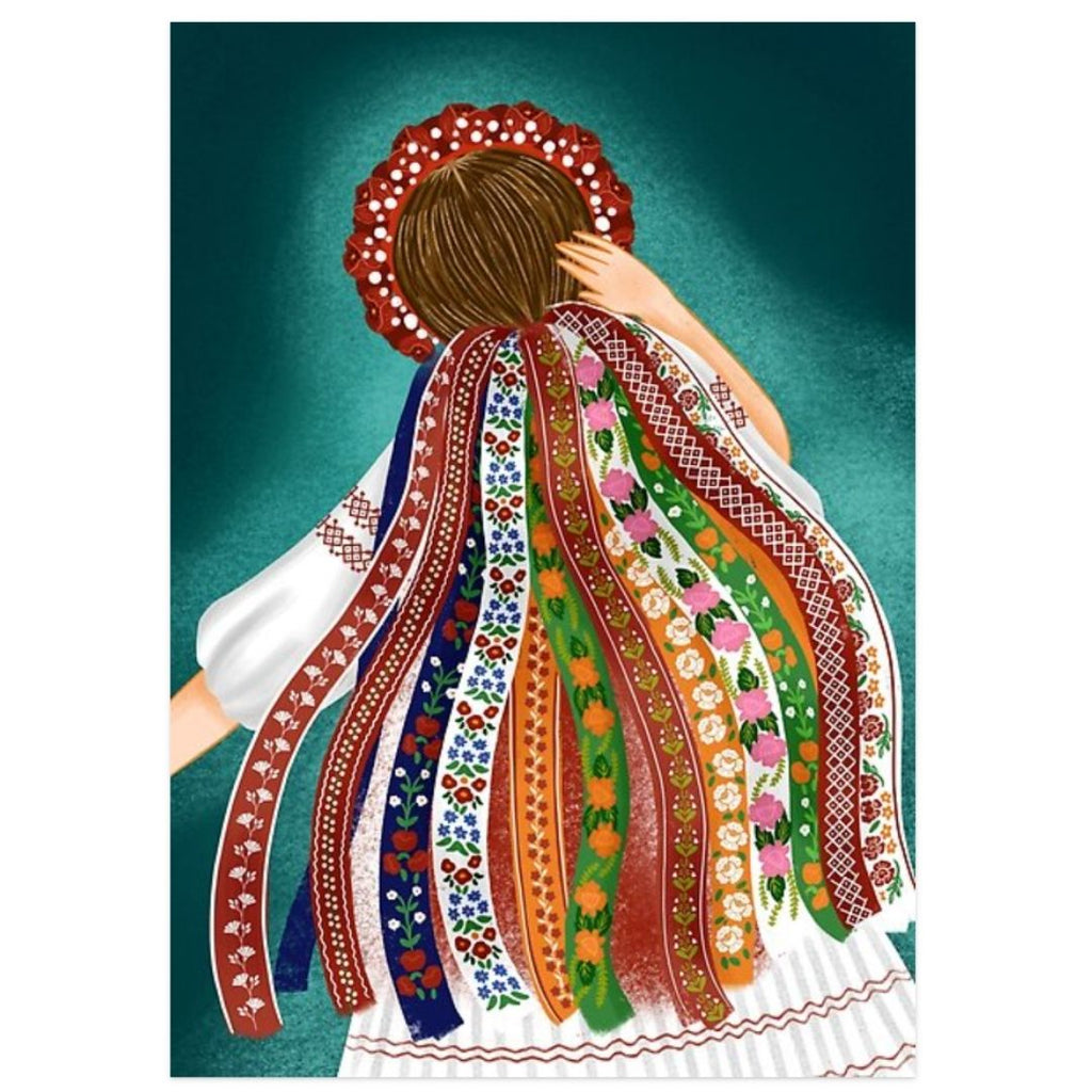 Folk Costume - Folklore Art Postcard