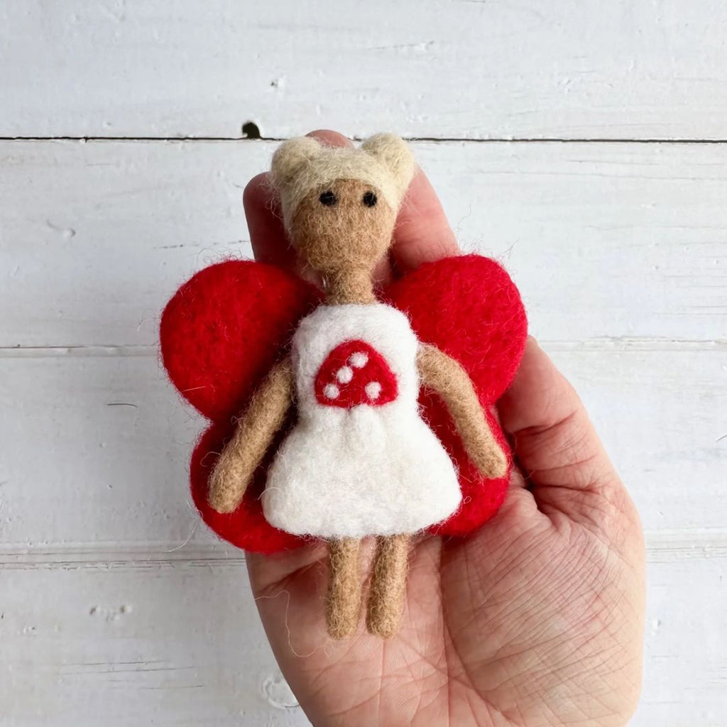 Felt Mushroom Cottage with Fairy