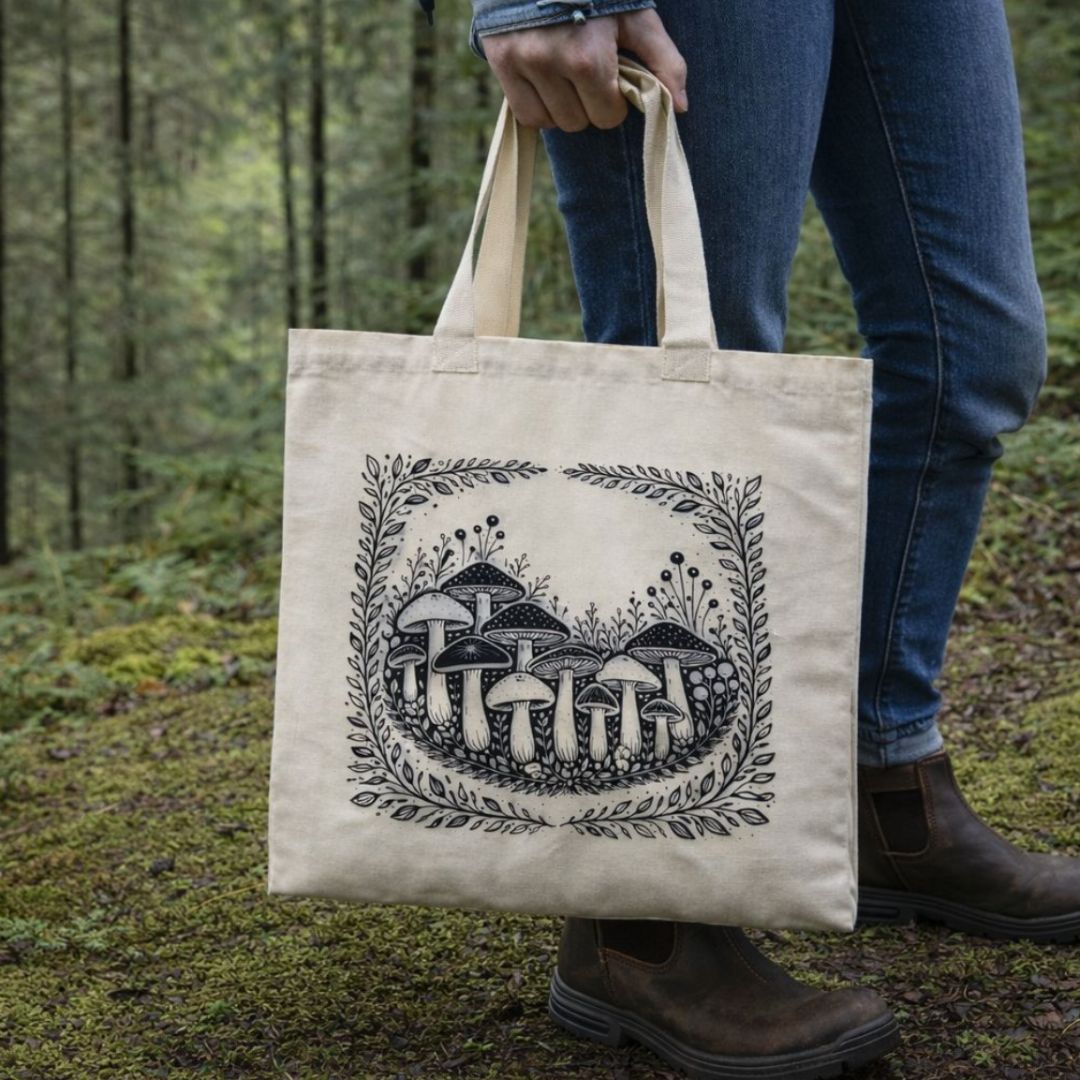 Mushroom Canvas Tote Bag