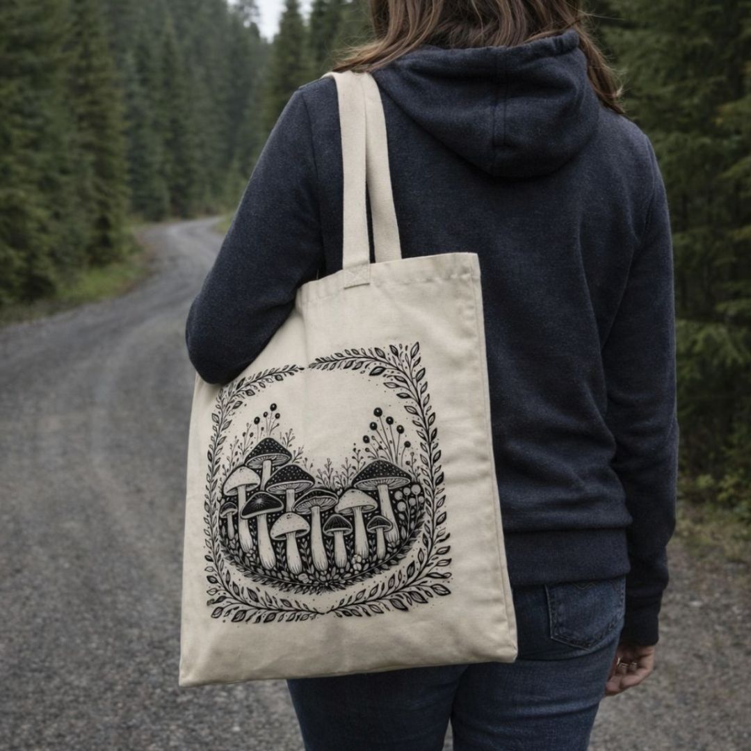 Mushroom Canvas Tote Bag
