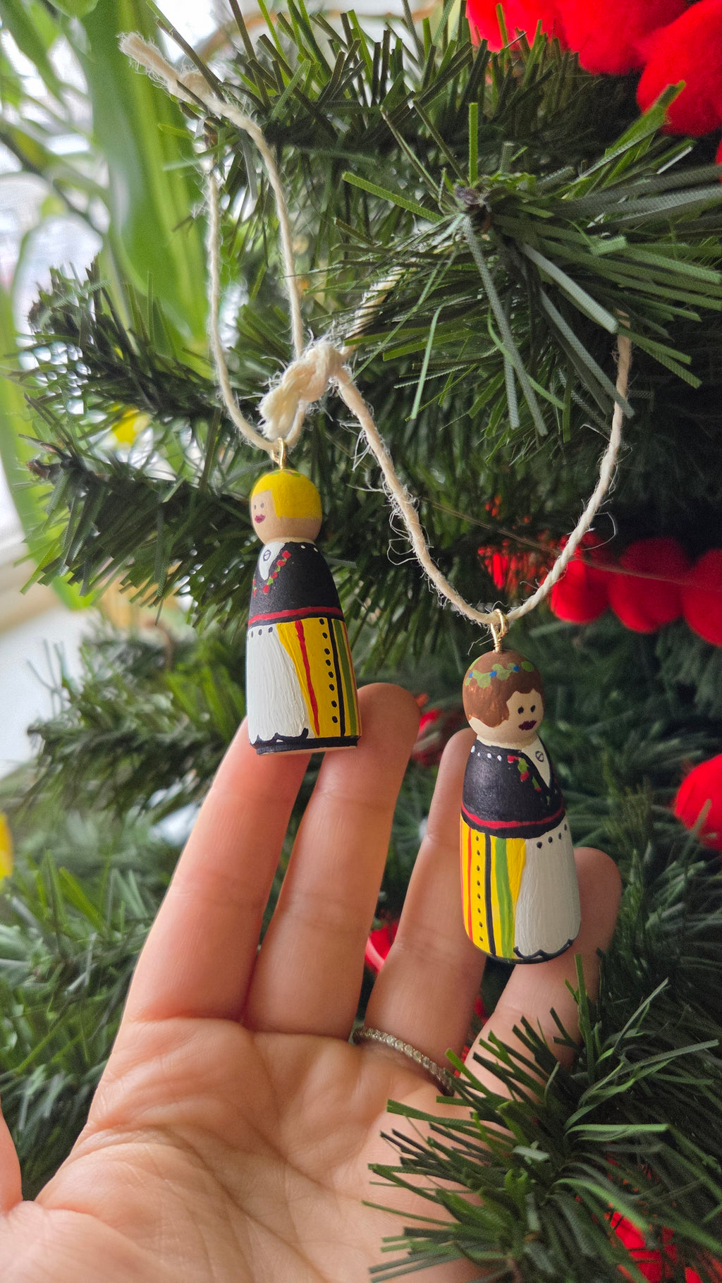 Rahva Lady Handpainted Wooden Ornament (Small)