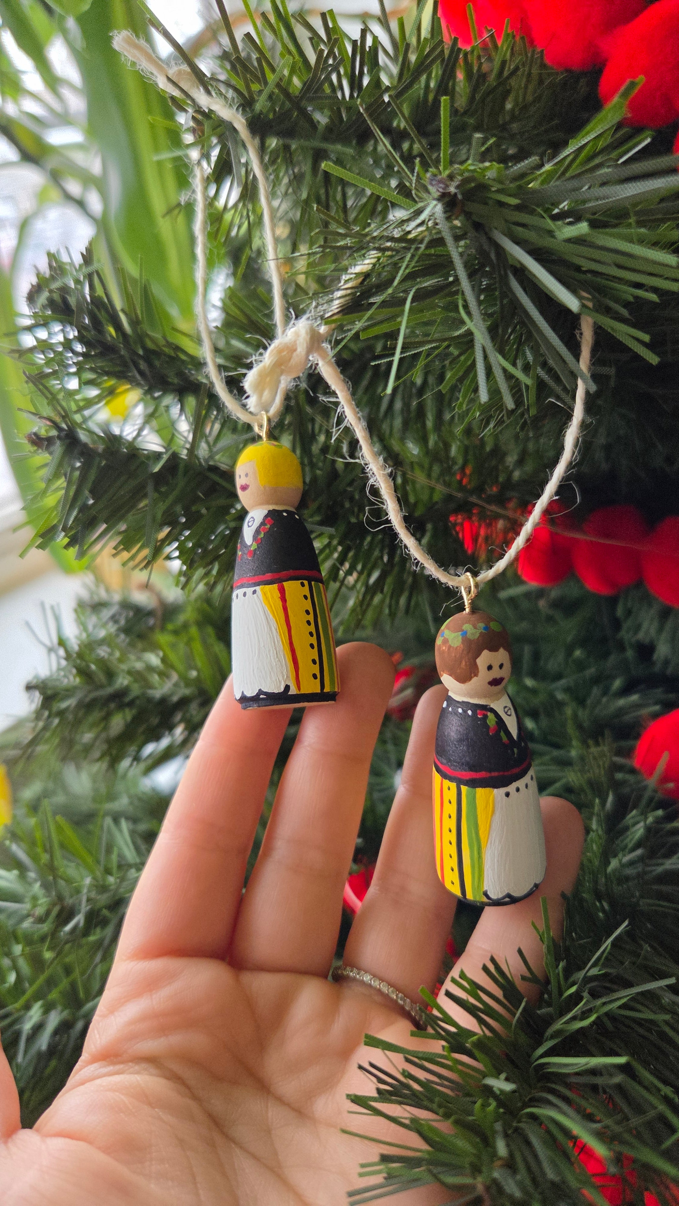 Rahva Lady Handpainted Wooden Ornament (Small)