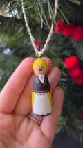 Rahva Lady Handpainted Wooden Ornament (Small)