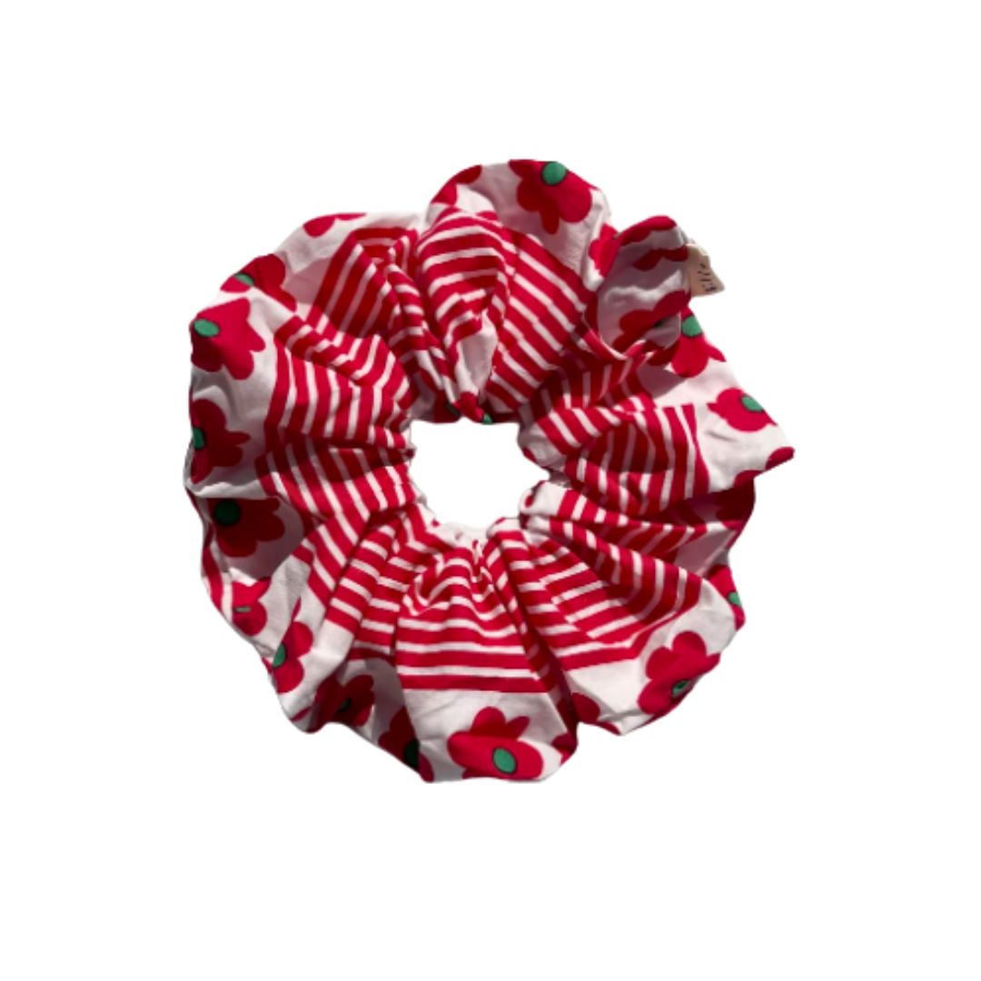 Red Flower Scrunchie - Large