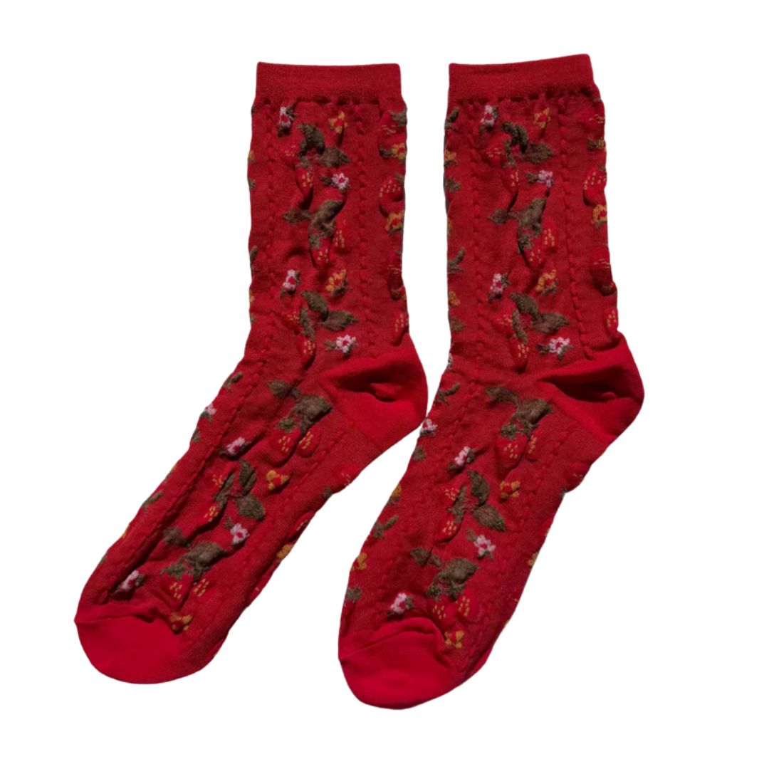 Strawberry / Maasika Socks - Red