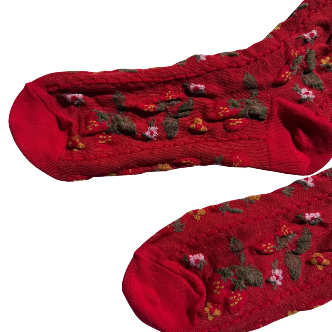 Strawberry / Maasika Socks - Red