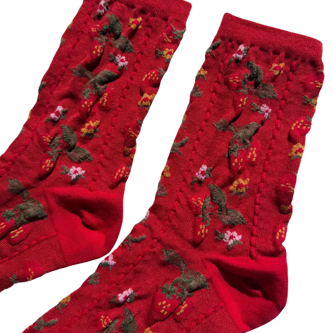 Strawberry / Maasika Socks - Red