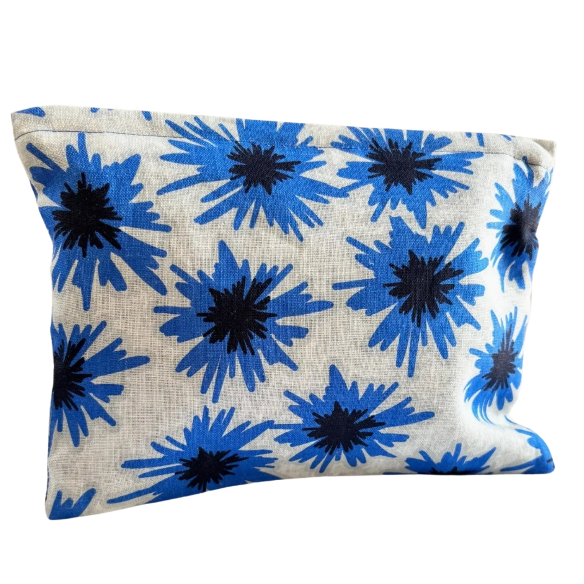 Mighty Blue Cornflower Zipper Pouch in 100% Linen