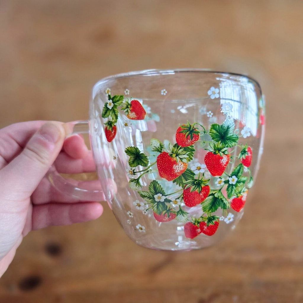 Glass Strawberry Mug - Large