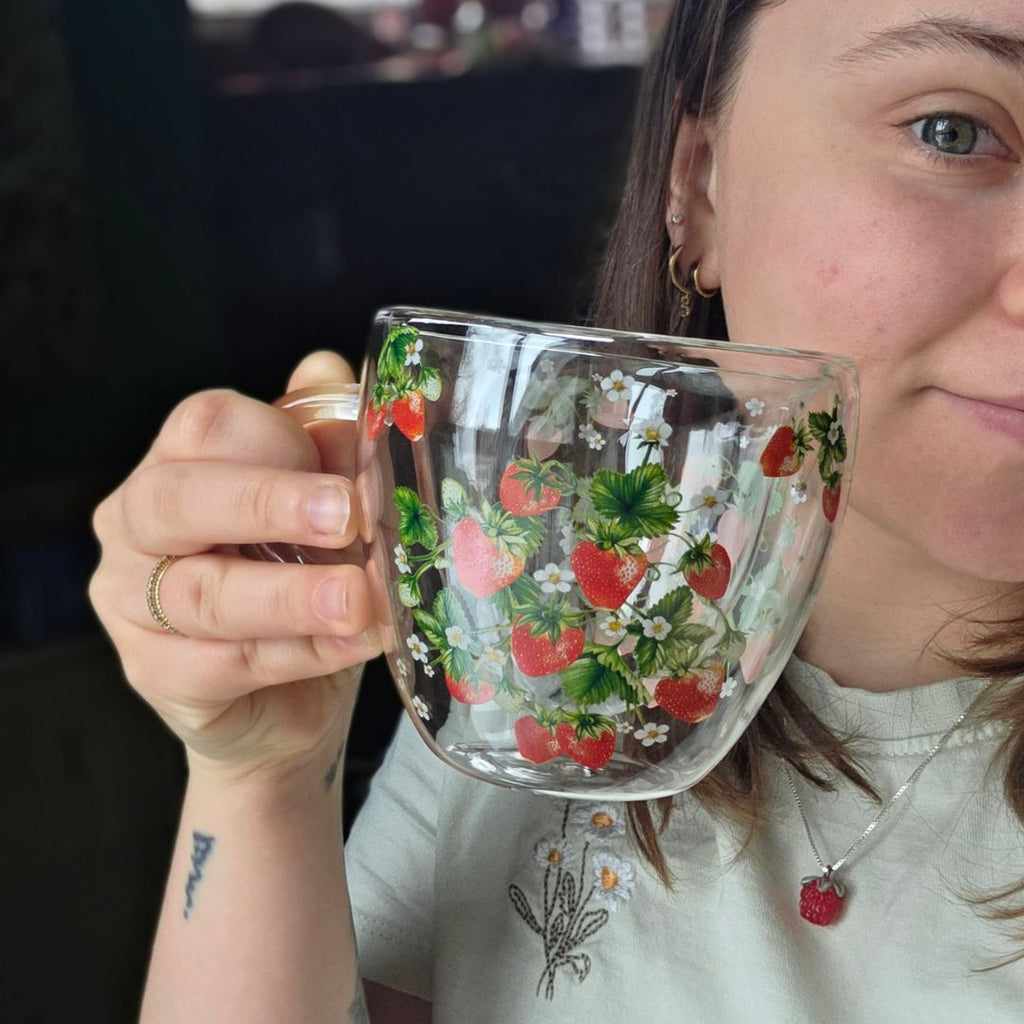Glass Strawberry Mug - Large