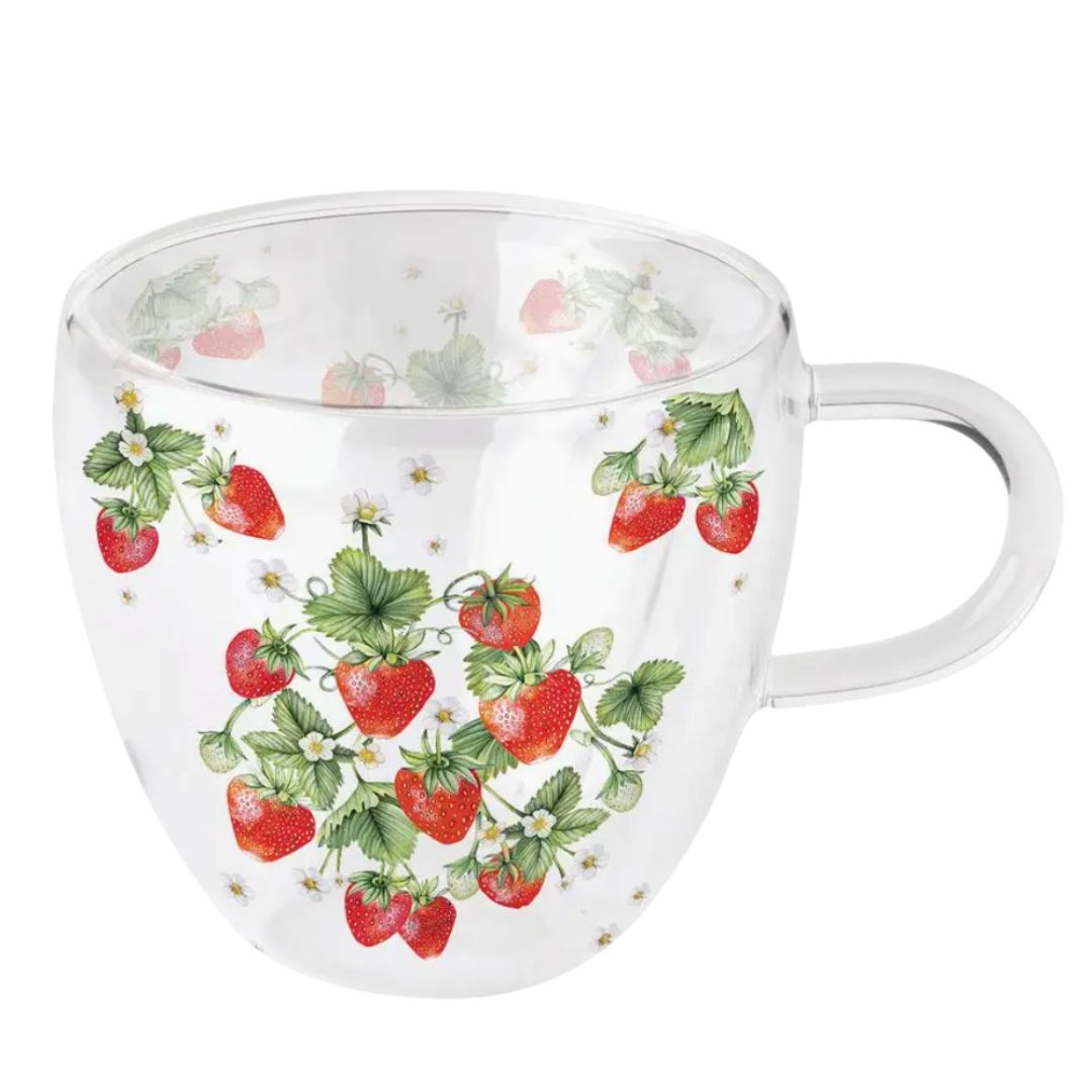 Glass Strawberry Mug - Large