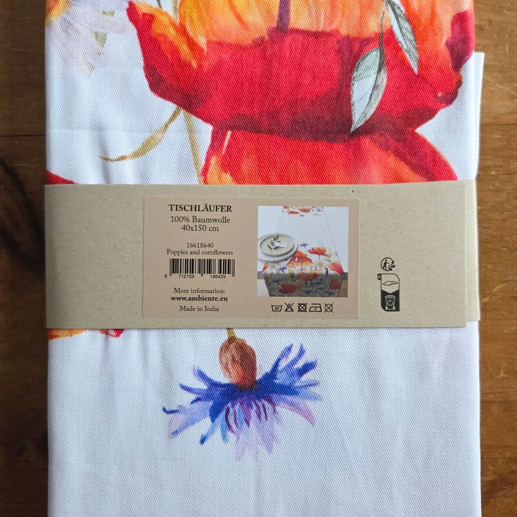Poppies & Cornflowers Table Runner