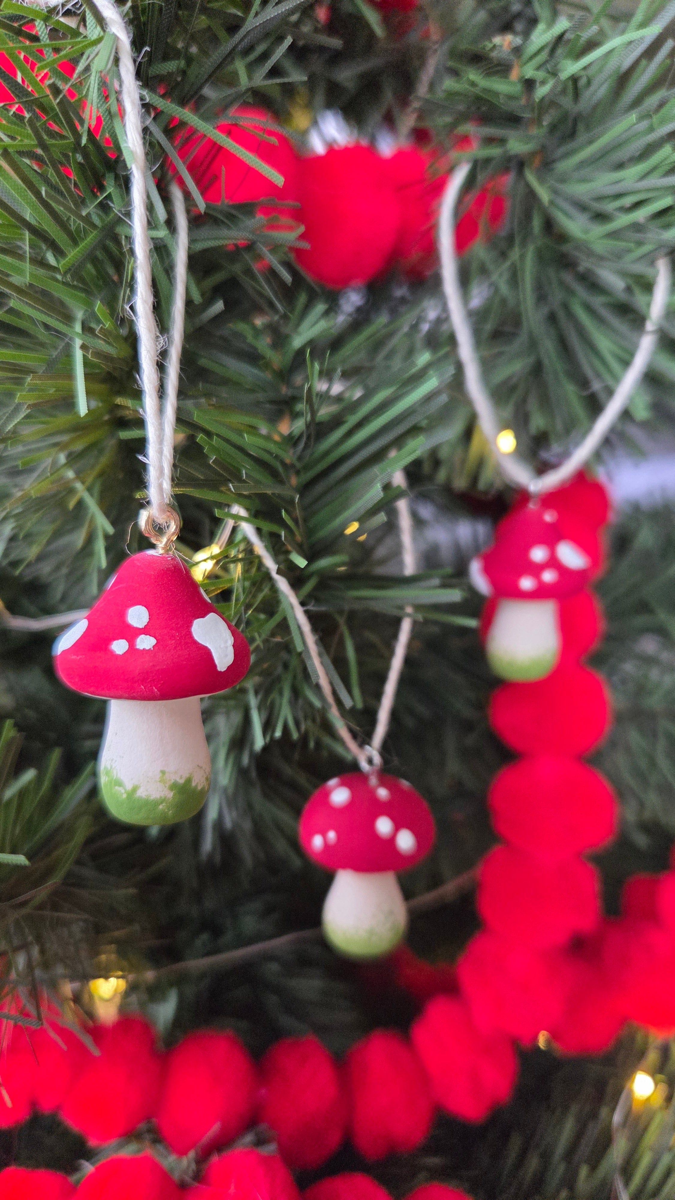 Wooden Mushroom Trio