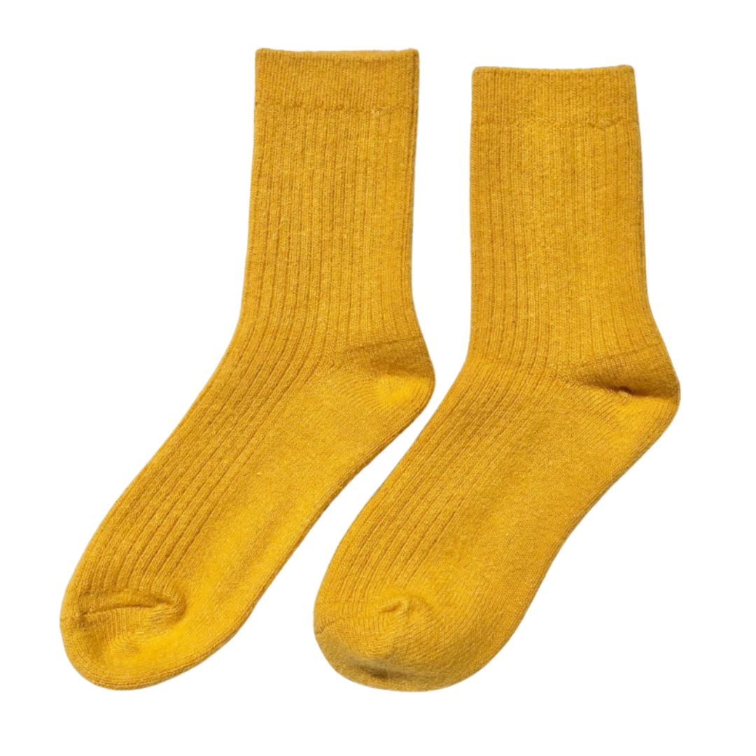 Angora Wool Socks - Yellow