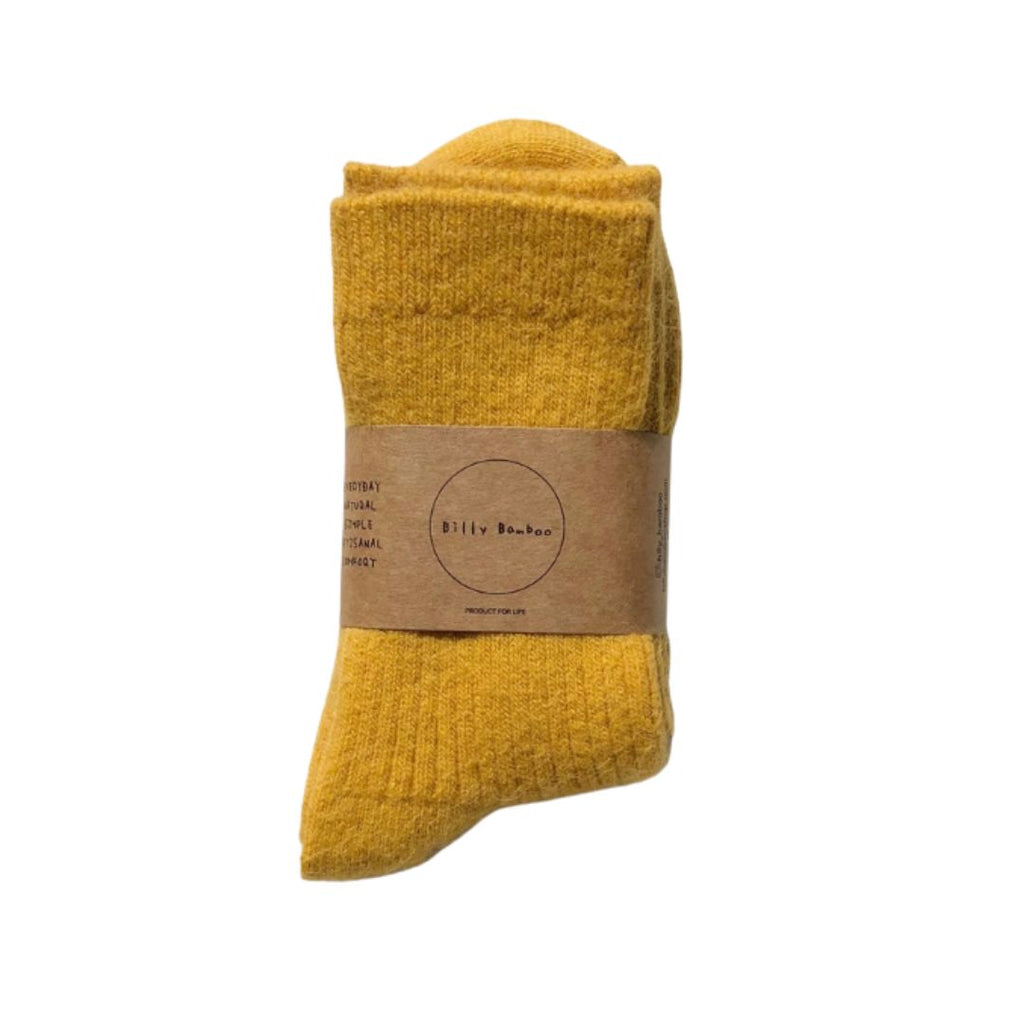 Angora Wool Socks - Yellow