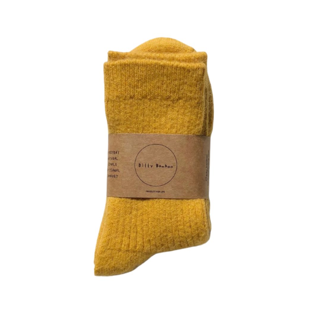 Angora Wool Socks - Yellow